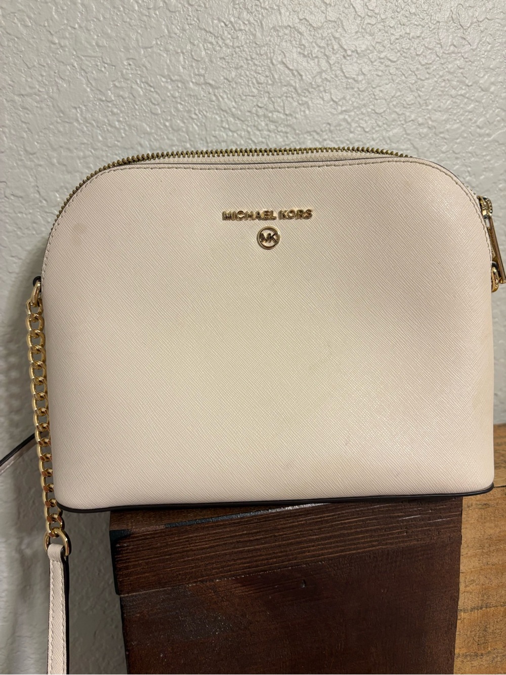 Michael Kors white  Saffiano Leather Crossbody Bag